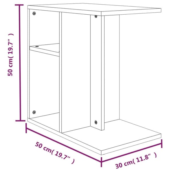 vidaXL Soffbord rökfärgad ek 50x30x50 cm konstruerat trä -  Avlastningsbord