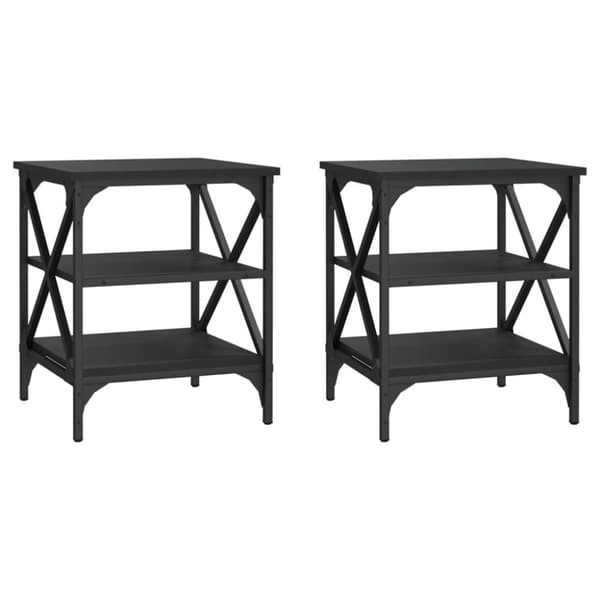 vidaXL sideborde 2 stk. 40x42x50 cm konstrueret træ sort - Sideborde