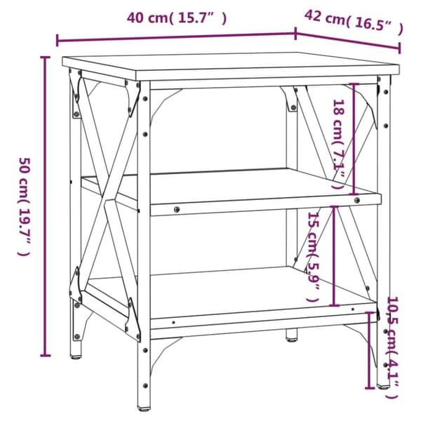 vidaXL sideborde 2 stk. 40x42x50 cm konstrueret træ sort - Sideborde