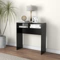 Miniatyrbillede 1 af 9: vidaXL konsolbord 78x30x80 cm konstrueret træ sort -  Sideborde