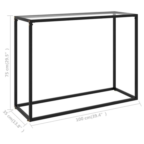vidaXL Konsolipöytä läpinäkyvä 100x35x75 cm karkaistu lasi -  Apupöydät
