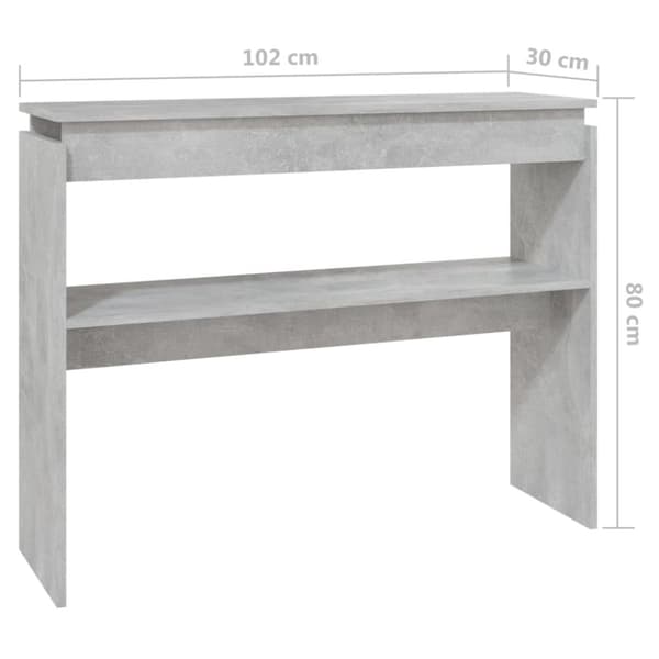 vidaXL Konsolipöytä betoninharmaa 102x30x80 cm tekninen puu -  Apupöydät