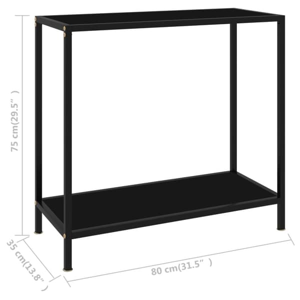 vidaXL konsolbord 80x35x75 cm hærdet glas sort -  Sideborde