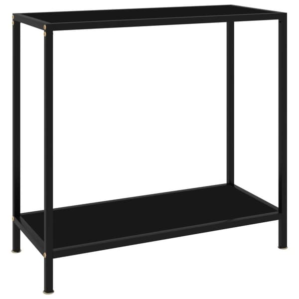 vidaXL konsolbord 80x35x75 cm hærdet glas sort -  Sideborde