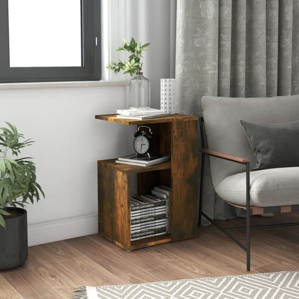 vidaXL sidebord 36x30x56 cm konstrueret træ røget egetræsfarve -  Sideborde