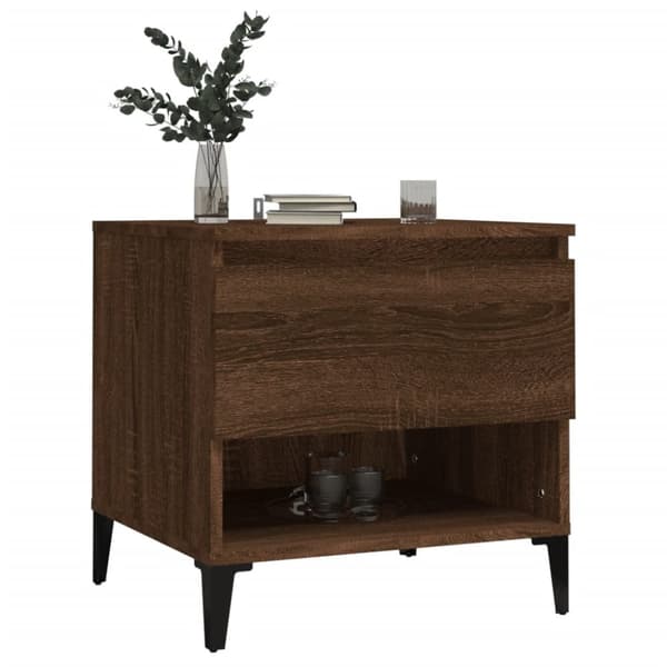 vidaXL sideborde 2 stk. 50x46x50 cm konstrueret træ brun egetræsfarve - Sideborde