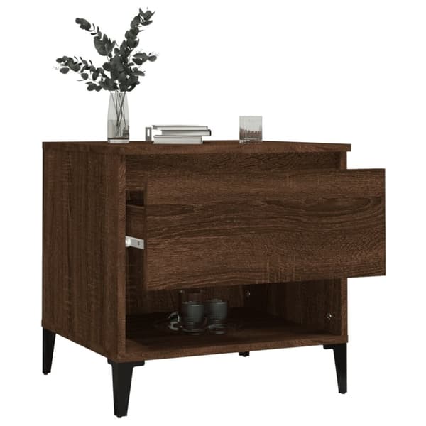 vidaXL sideborde 2 stk. 50x46x50 cm konstrueret træ brun egetræsfarve - Sideborde