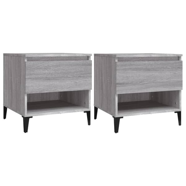 vidaXL sideborde 2 stk. 50x46x50 cm konstrueret træ grå sonoma-eg -  Sideborde