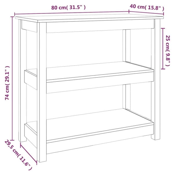 vidaXL konsolbord 80x40x74 cm massivt fyrretræ -  Sideborde