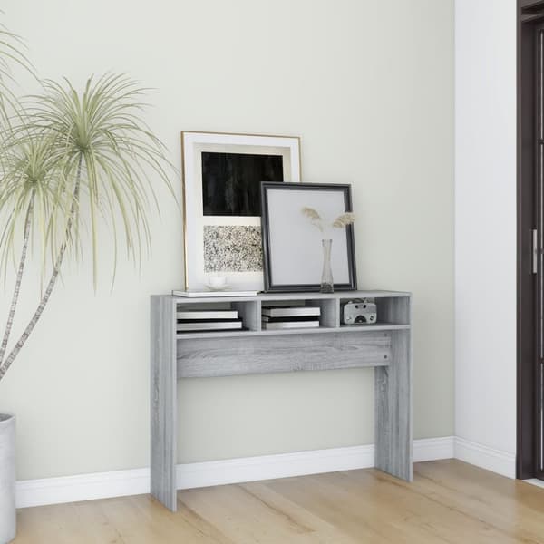 vidaXL sofabord 105x30x80 cm konstrueret træ grå sonoma-eg -  Sideborde