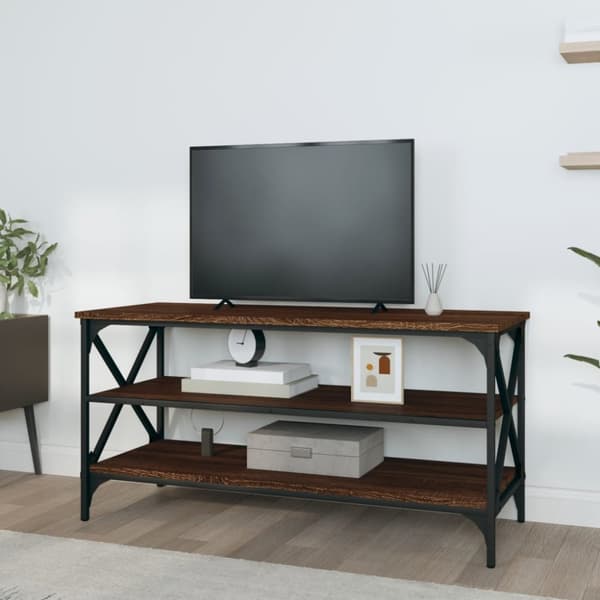 vidaXL Tv-bänk brun ek 100x40x50 cm konstruerat trä - Avlastningsbord