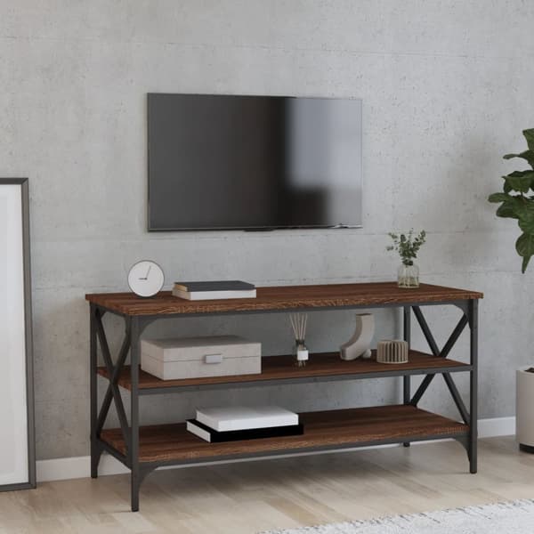 vidaXL Tv-bänk brun ek 100x40x50 cm konstruerat trä - Avlastningsbord