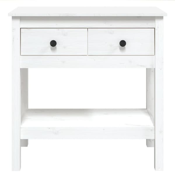 vidaXL Konsolipöytä valkoinen 75x35x75 cm täysi mänty -  Apupöydät