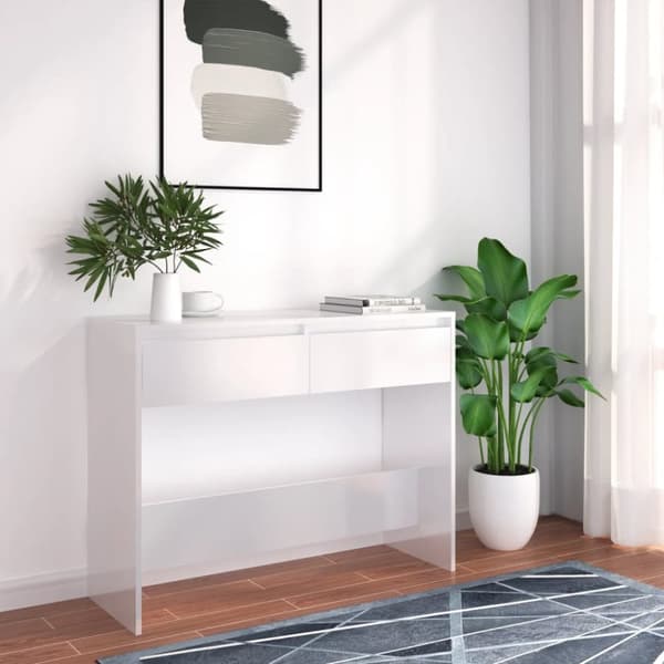 vidaXL konsolbord 100x35x76,5 cm konstrueret træ hvid - Sideborde