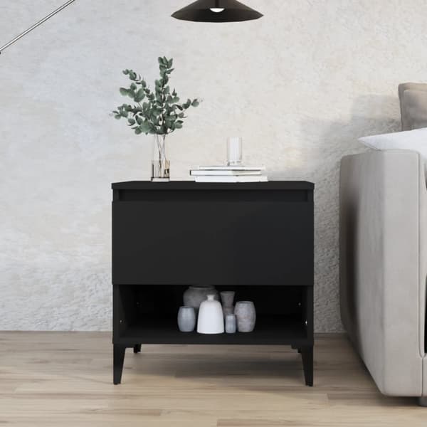 vidaXL Sivupöytä musta 50x46x50 cm tekninen puu -  Apupöydät
