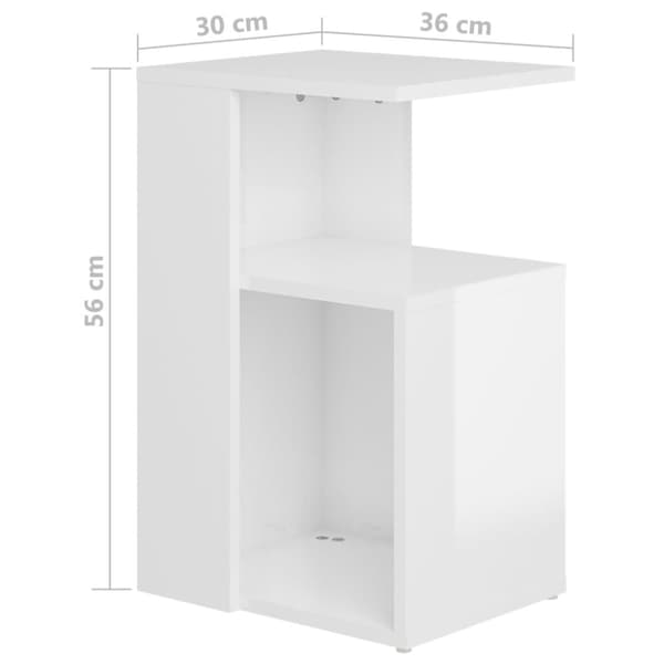vidaXL sidebord 36x30x56 cm konstrueret træ hvid højglans - Sideborde