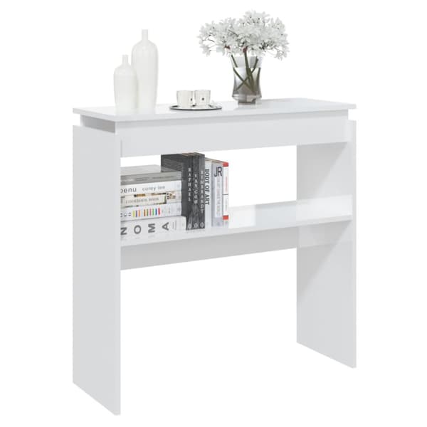 vidaXL Konsolipöytä korkeakiilto valkoinen 80x30x80 cm tekninen puu -  Apupöydät