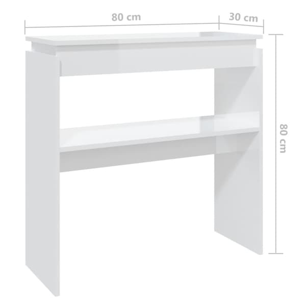 vidaXL Konsolipöytä korkeakiilto valkoinen 80x30x80 cm tekninen puu -  Apupöydät