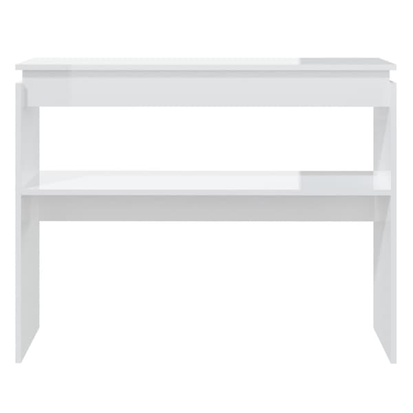 vidaXL konsolbord 102x30x80 cm konstrueret træ hvid højglans - Sideborde