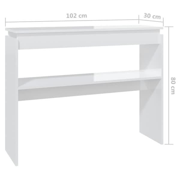 vidaXL konsolbord 102x30x80 cm konstrueret træ hvid højglans - Sideborde