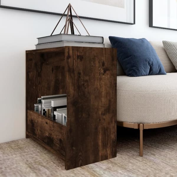 vidaXL sidebord 50x26x50 cm konstrueret træ røget egetræsfarve - Sideborde