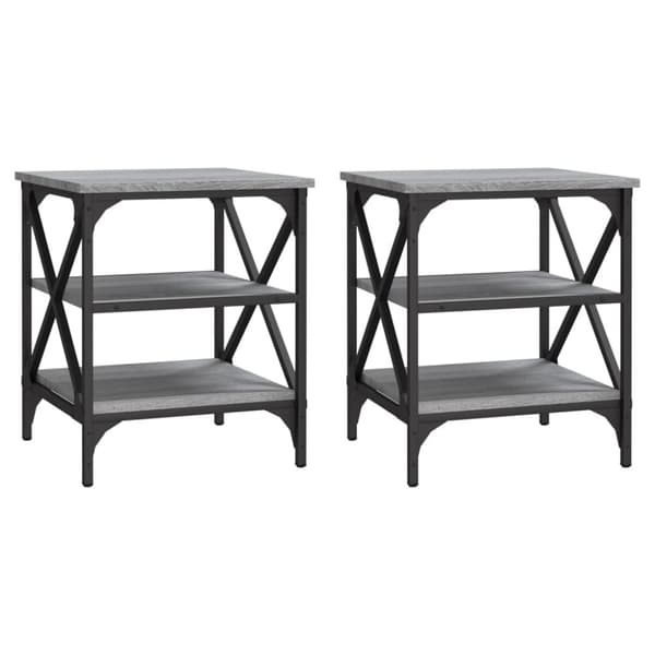 vidaXL Sivupöydät 2 kpl harmaa Sonoma 40x42x50 cm tekninen puu -  Apupöydät