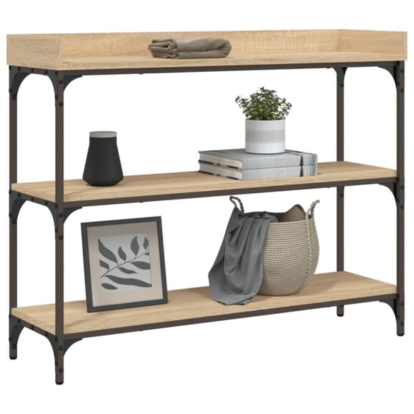 vidaXL Konsolipöytä hyllyillä Sonoma-tammi 100x30x80 cm -  Apupöydät