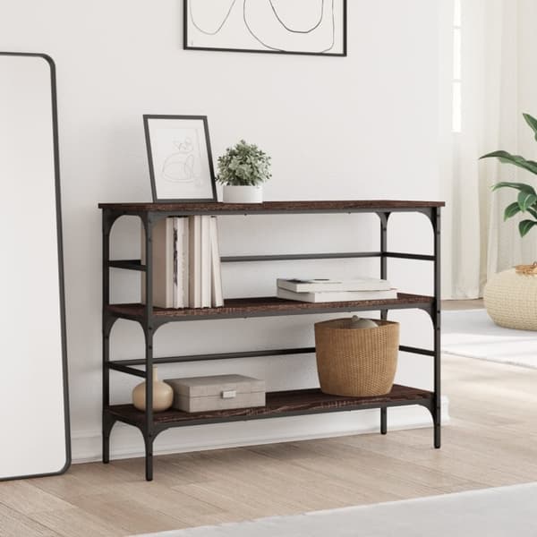 vidaXL konsolbord 100x32x75 cm konstrueret træ brun egetræsfarve -  Sideborde