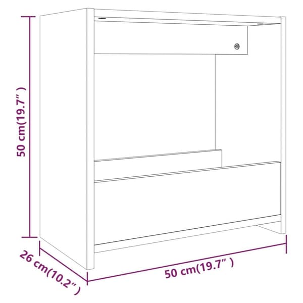vidaXL sidebord 50x26x50 cm konstrueret træ grå sonoma-eg - Sideborde