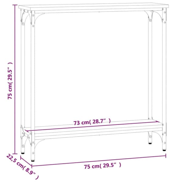 vidaXL konsolbord 75x22,5x75 cm konstrueret træ sort - Sideborde