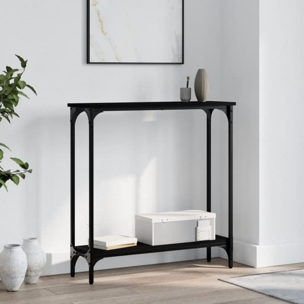 vidaXL konsolbord 75x22,5x75 cm konstrueret træ sort - Sideborde