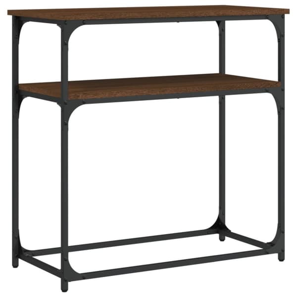 vidaXL konsolbord 75x35,5x75 cm konstrueret træ brun egetræsfarve - Sideborde