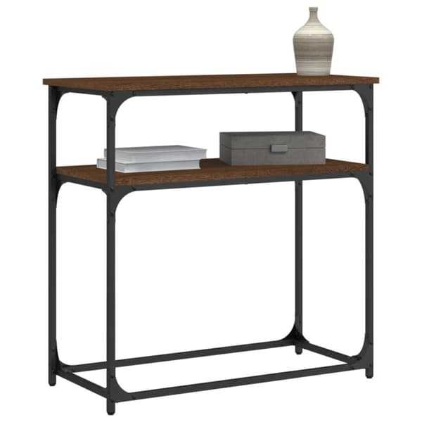 vidaXL konsolbord 75x35,5x75 cm konstrueret træ brun egetræsfarve - Sideborde