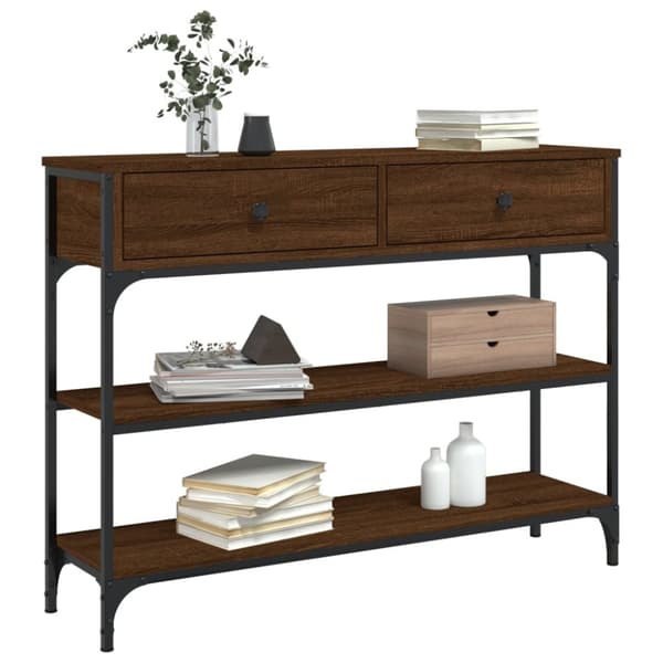 vidaXL Konsolipöytä ruskea tammi 100x25x75 cm tekninen puu -  Apupöydät