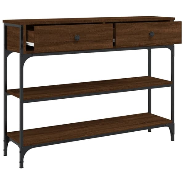 vidaXL Konsolipöytä ruskea tammi 100x25x75 cm tekninen puu -  Apupöydät