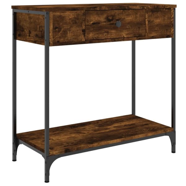 vidaXL konsolbord 75x34,5x75 cm konstrueret træ røget egetræsfarve - Sideborde