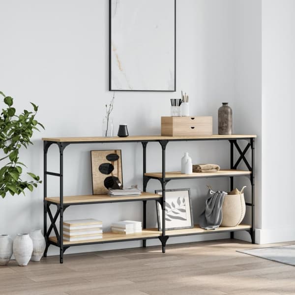 vidaXL Sohvapöytä Sonoma-tammi 150x29x76,5 cm tekninen puu -  Apupöydät