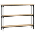 Miniatyrbillede 3 af 11: vidaXL konsolbord 100x22,5x75 cm konstrueret træ sonoma-eg -  Sideborde