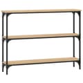 Miniatyrbillede 7 af 11: vidaXL konsolbord 100x22,5x75 cm konstrueret træ sonoma-eg -  Sideborde