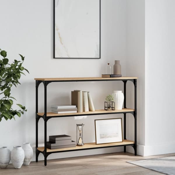 vidaXL konsolbord 100x22,5x75 cm konstrueret træ sonoma-eg -  Sideborde