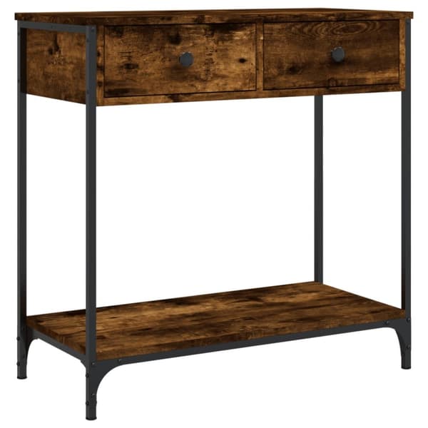 vidaXL konsolbord 75x34,5x75 cm konstrueret træ røget egetræsfarve -  Sideborde