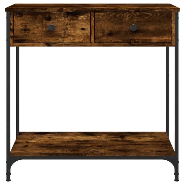 vidaXL konsolbord 75x34,5x75 cm konstrueret træ røget egetræsfarve -  Sideborde