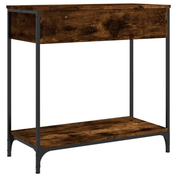 vidaXL konsolbord 75x34,5x75 cm konstrueret træ røget egetræsfarve -  Sideborde