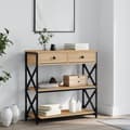Pikkukuva 1 / 11: vidaXL Konsolipöytä Sonoma-tammi 75x28x75 cm tekninen puu -  Apupöydät