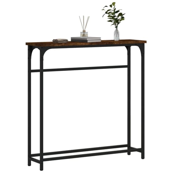 vidaXL Konsolipöytä savutammi 75x19,5x75 cm tekninen puu - Apupöydät
