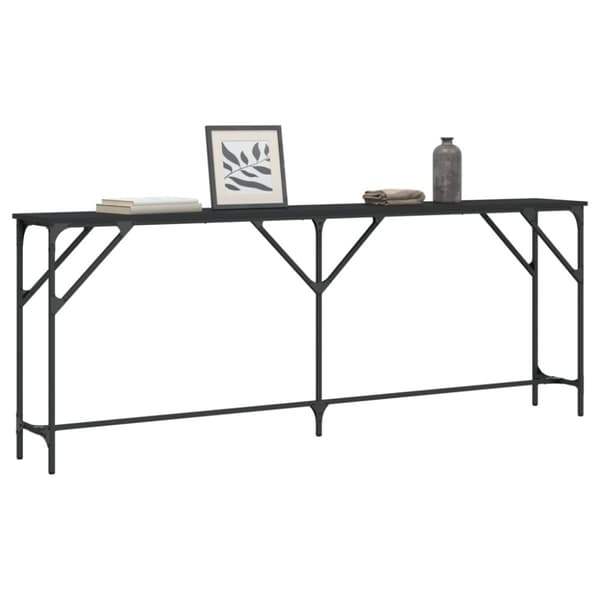 vidaXL Konsolipöytä musta 200x29x75 cm tekninen puu -  Apupöydät