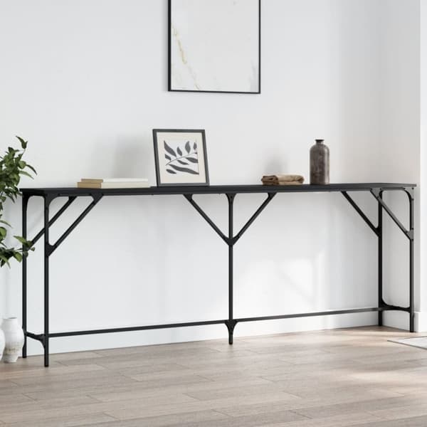 vidaXL konsolbord 200x29x75 cm konstrueret træ sort -  Sideborde