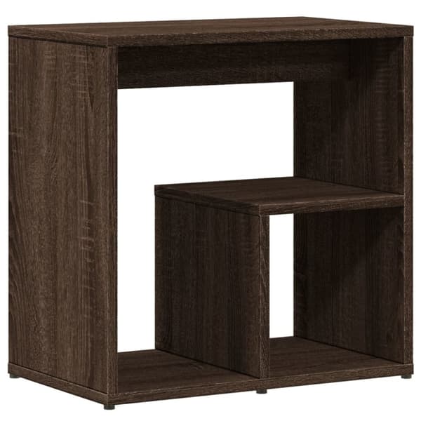 vidaXL sidebord 50x30x50 cm konstrueret træ brun egetræ