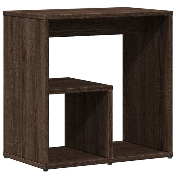 vidaXL sidebord 50x30x50 cm konstrueret træ brun egetræ