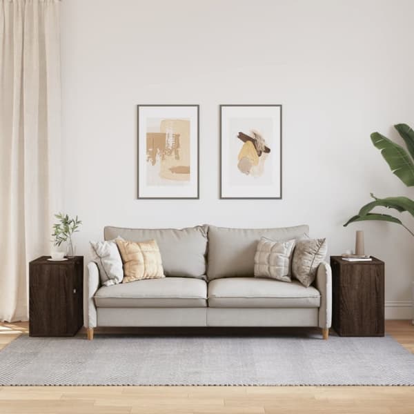 vidaXL Sidebord 2 stk brun 50x30x50 cm konstruert tre